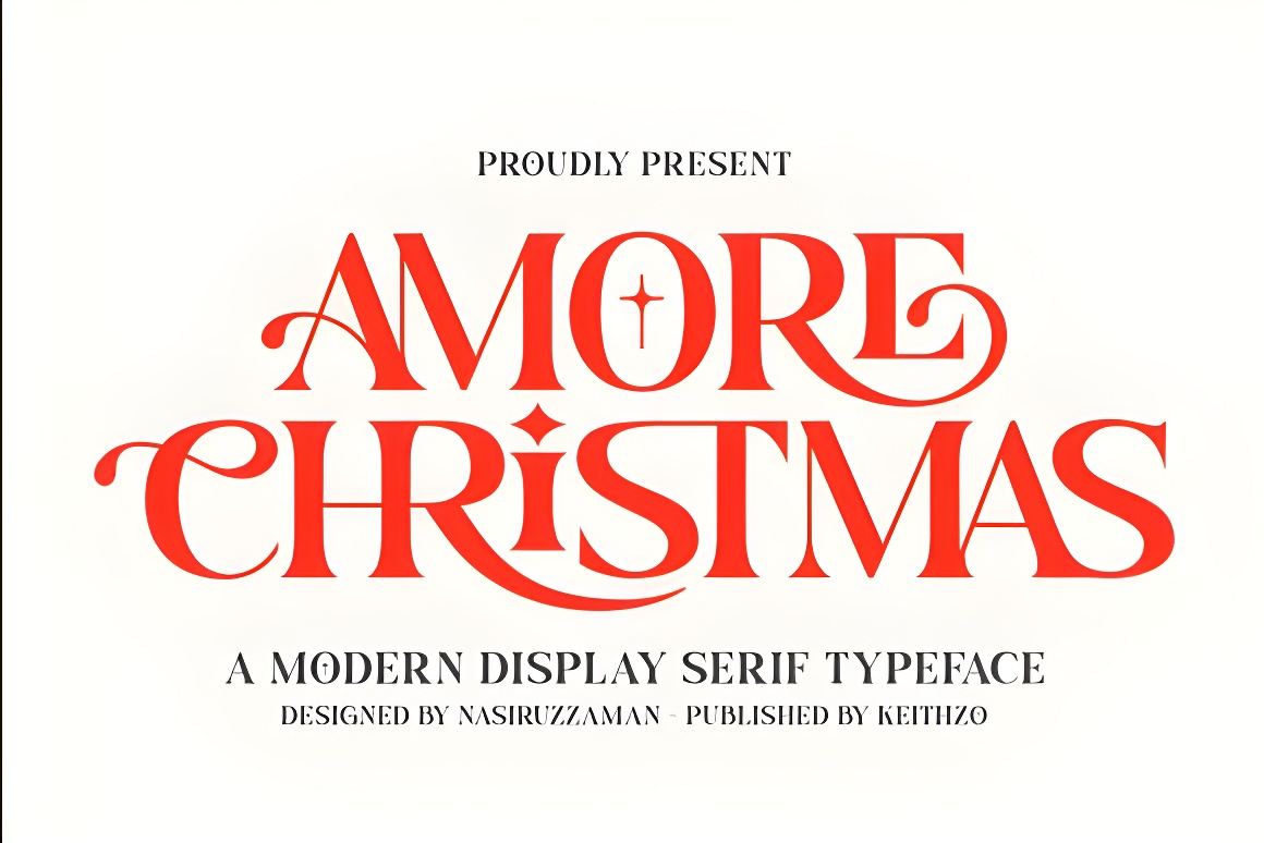Amore Christmas Serif Font - Festive Holiday Display Typeface