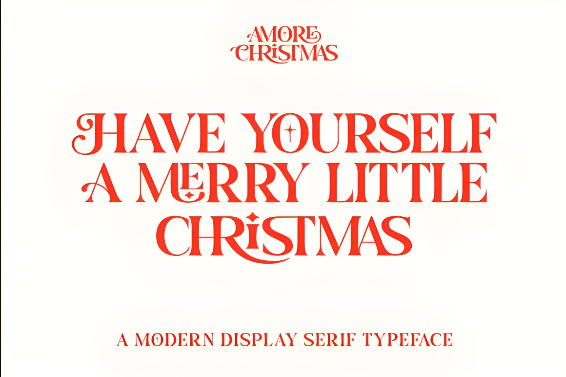 Amore Christmas Serif Font - Festive Holiday Display Typeface - Image 3