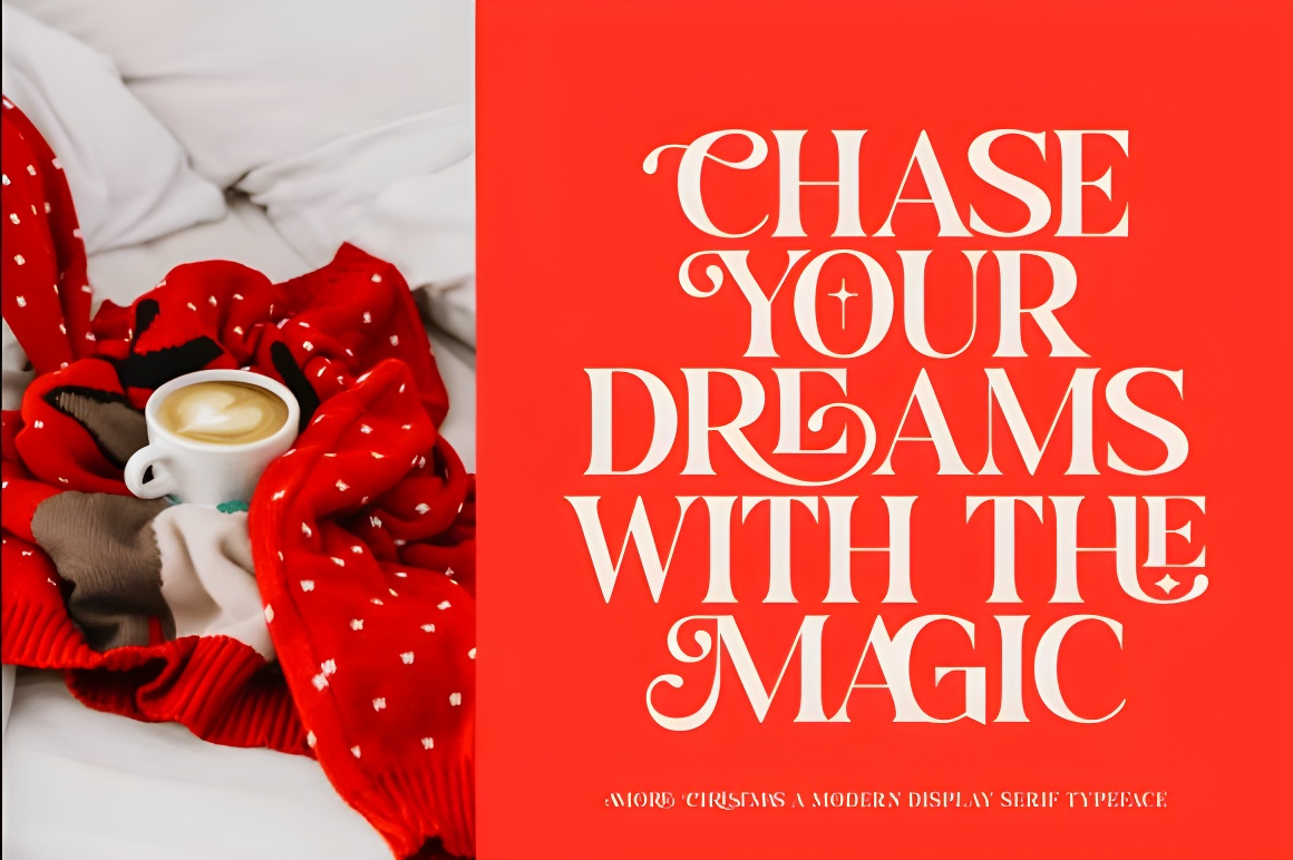 Amore Christmas Serif Font - Festive Holiday Display Typeface - Image 4
