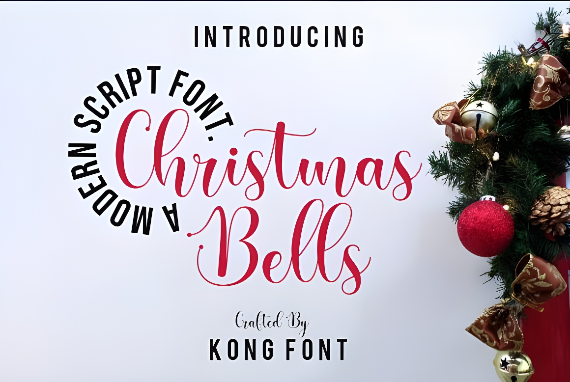 Christmas Bells Handwritten Script Font - Playful Holiday Display