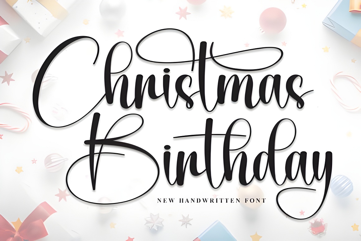 Handwritten Christmas Birthday Script Font - Elegant Style