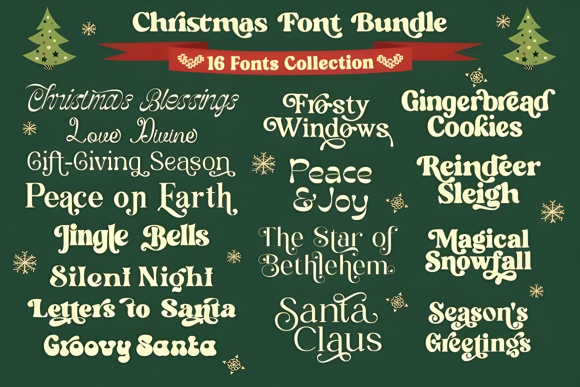 Christmas Font Bundle: Handwritten Script & Display Fonts | Commercial Use & Cricut - Image 2