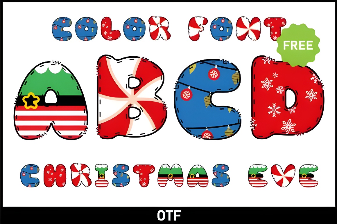 Christmas Eve Whimsical Font - Holiday Font for Cricut & Silhouette (OTF/TTF)