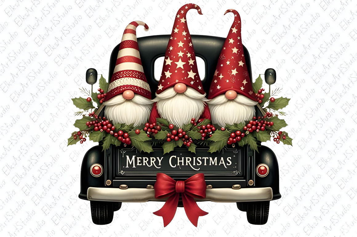 Festive Christmas Gnome PNG Digital Download - Holiday Design Crafts