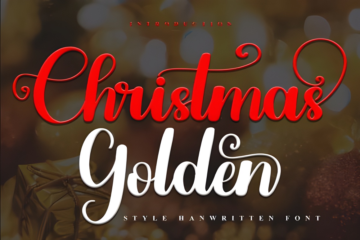 Festive Christmas Golden Font - Holiday Decorative Typeface