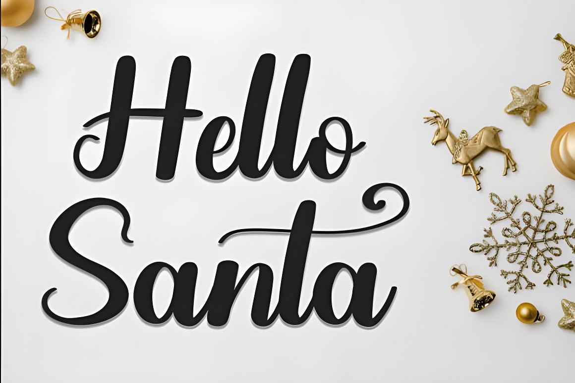 Festive Christmas Golden Font - Holiday Decorative Typeface - Image 3