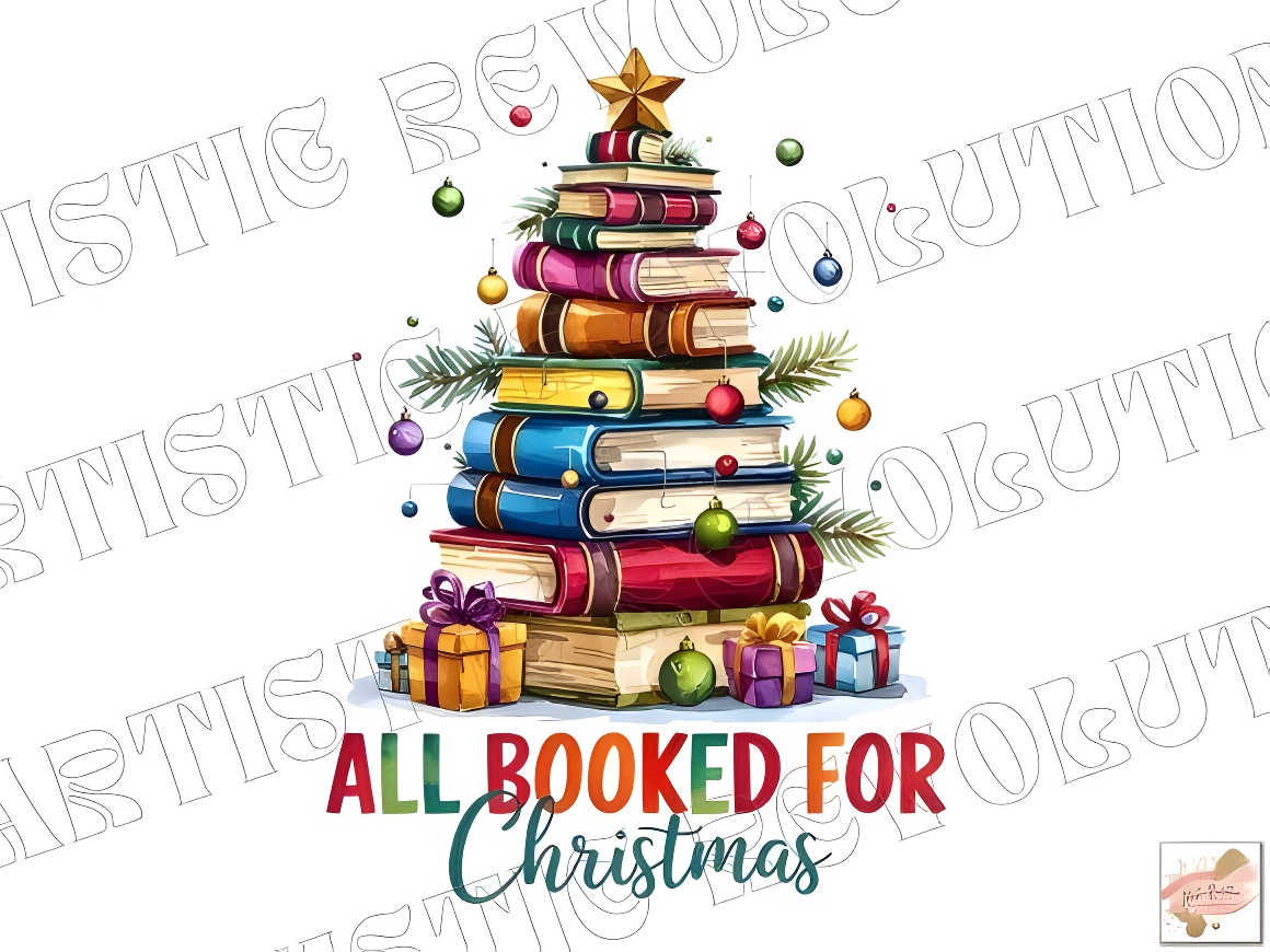 Teacher Book Lover Christmas PNG Graphic - Commercial Use