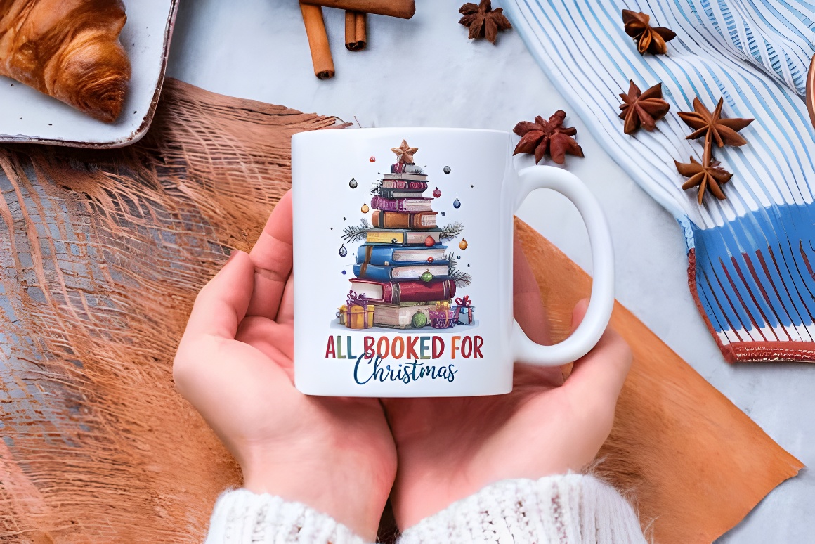 Teacher Book Lover Christmas PNG Graphic - Commercial Use - Image 3