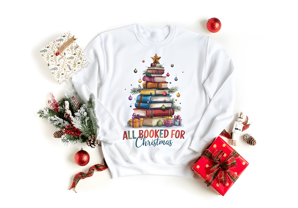 Teacher Book Lover Christmas PNG Graphic - Commercial Use - Image 4
