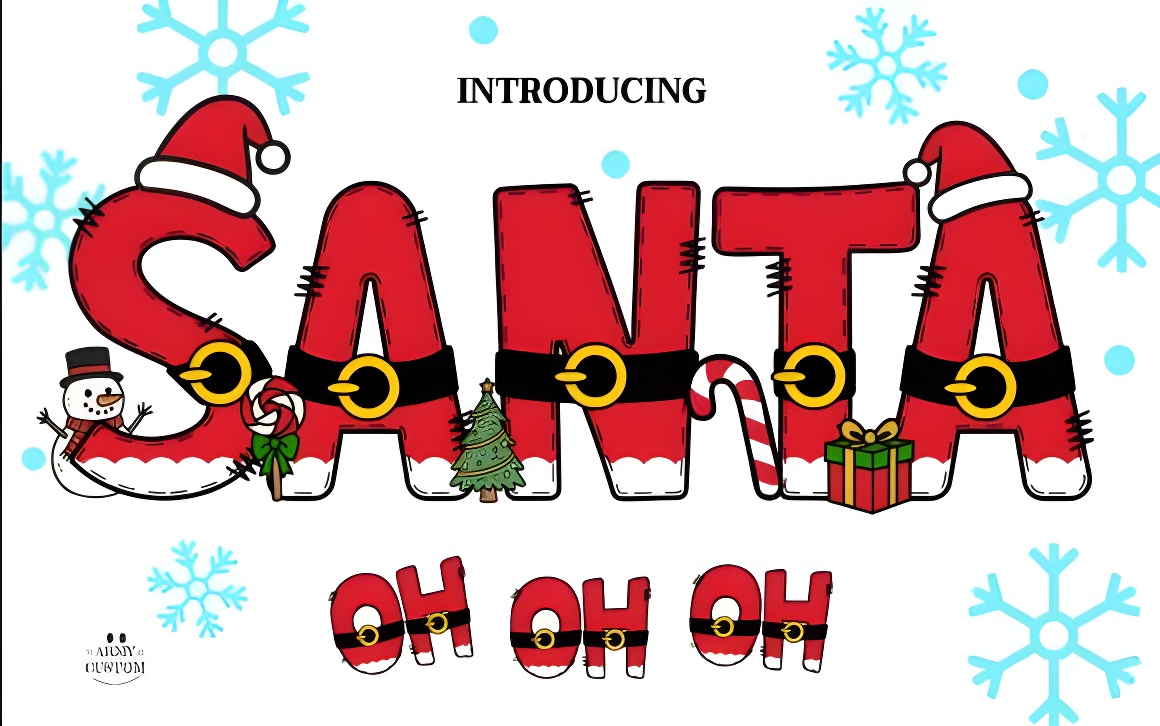 Christmas Santa Font - Festive Holiday Typography for Cricut & Design