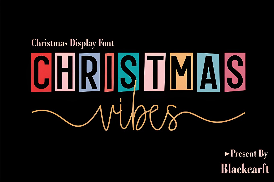 Christmas Vibes Duo Font: Bold Display & Cursive Holiday Typography