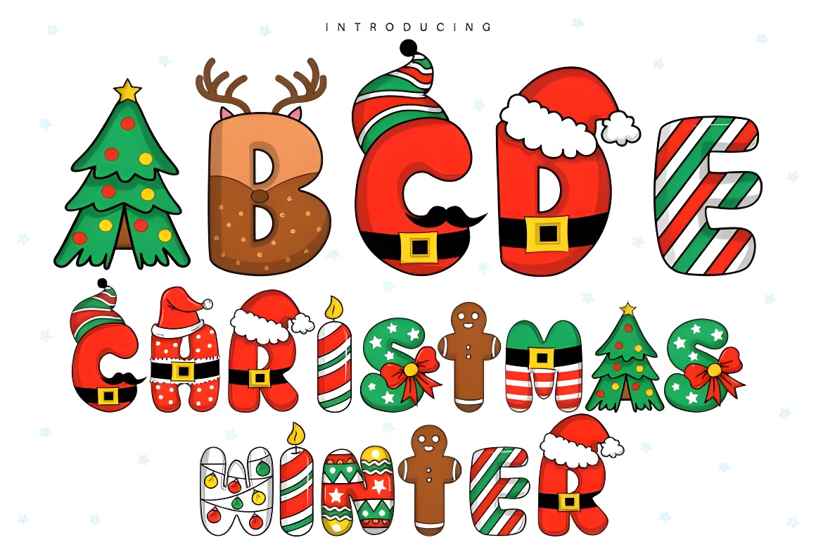 Christmas Winter Font - Festive Holiday Typeface - Image 3