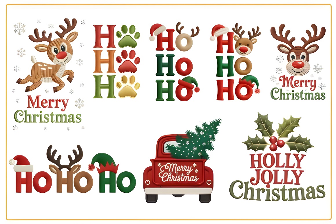 Embroidery Merry Christmas Saying Bundle - Image 3