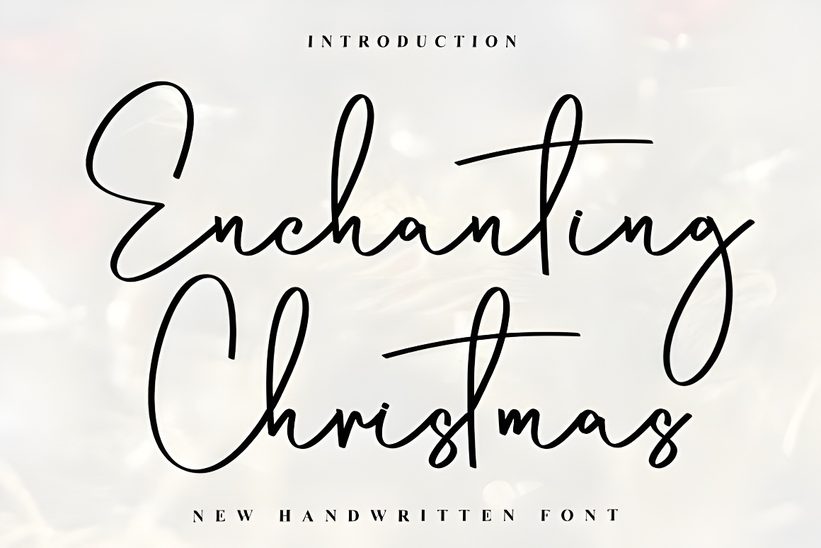 Enchanting Christmas Handwritten Script Font - Elegant Holiday Calligraphy