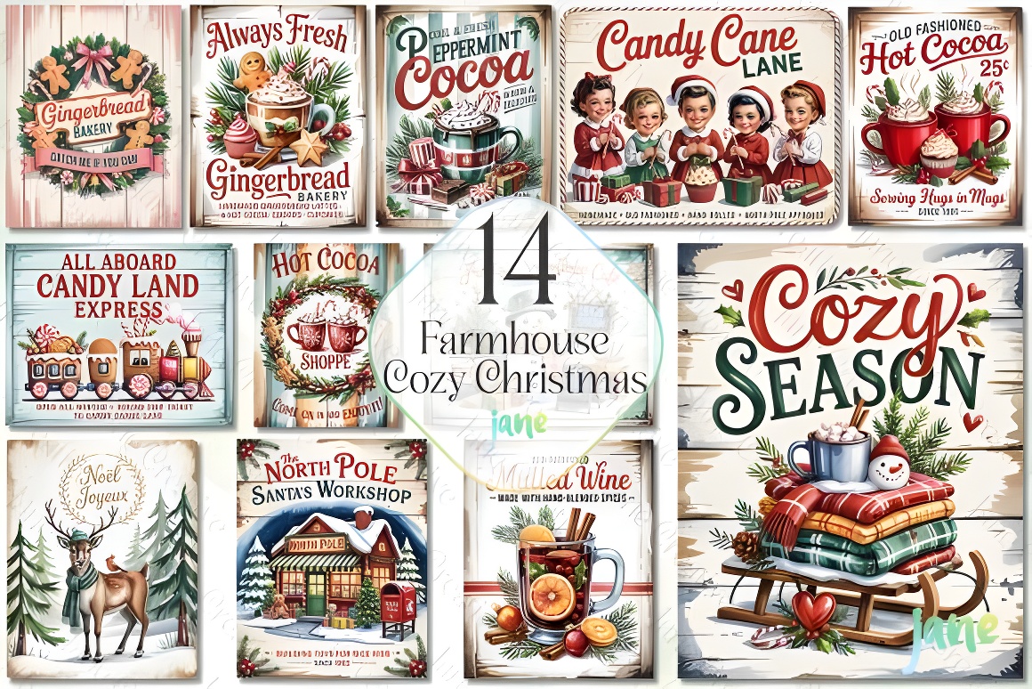 Farmhouse Cozy Christmas Sublimation