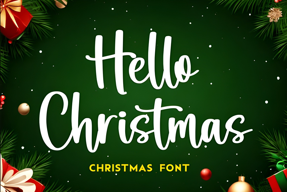 Hello Christmas Font - Festive Handwritten Script for Holiday Designs