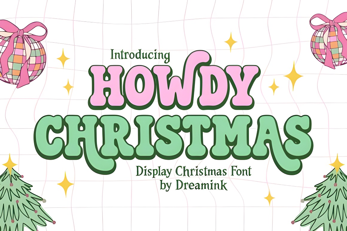Howdy Christmas Vintage Font - Retro Holiday Display Typeface