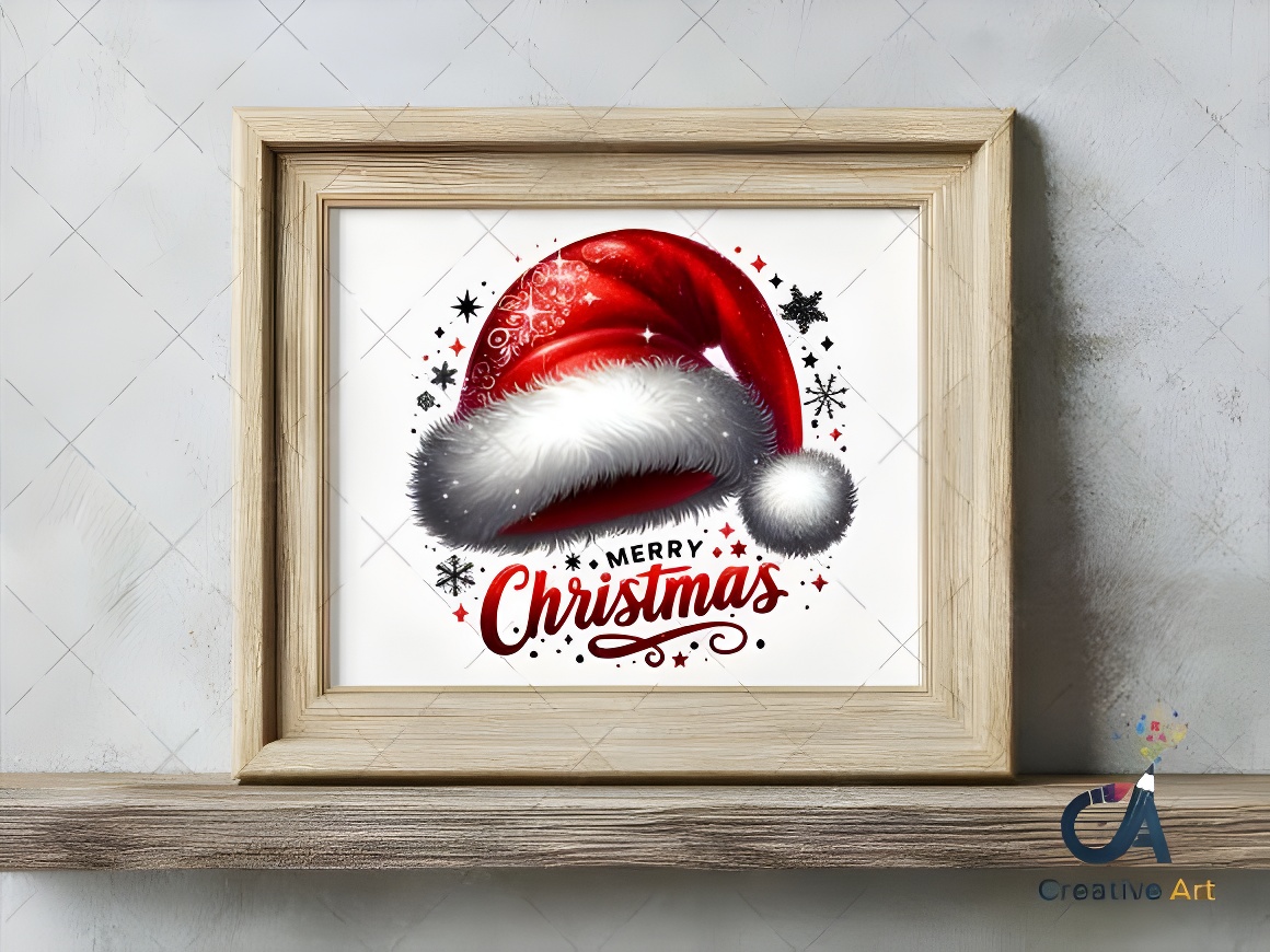 Santa Hat PNG Clipart | Commercial Use Christmas Design | Instant Download - Image 3