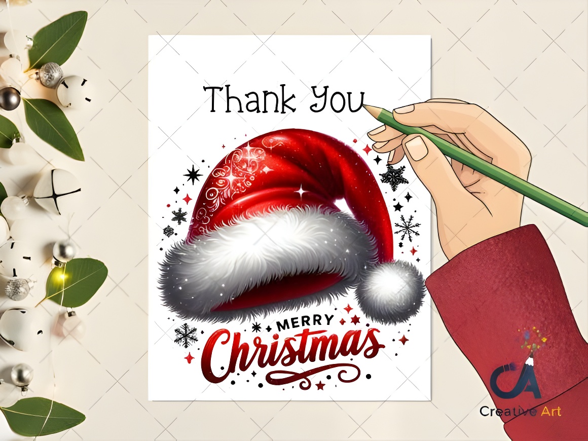 Santa Hat PNG Clipart | Commercial Use Christmas Design | Instant Download - Image 4
