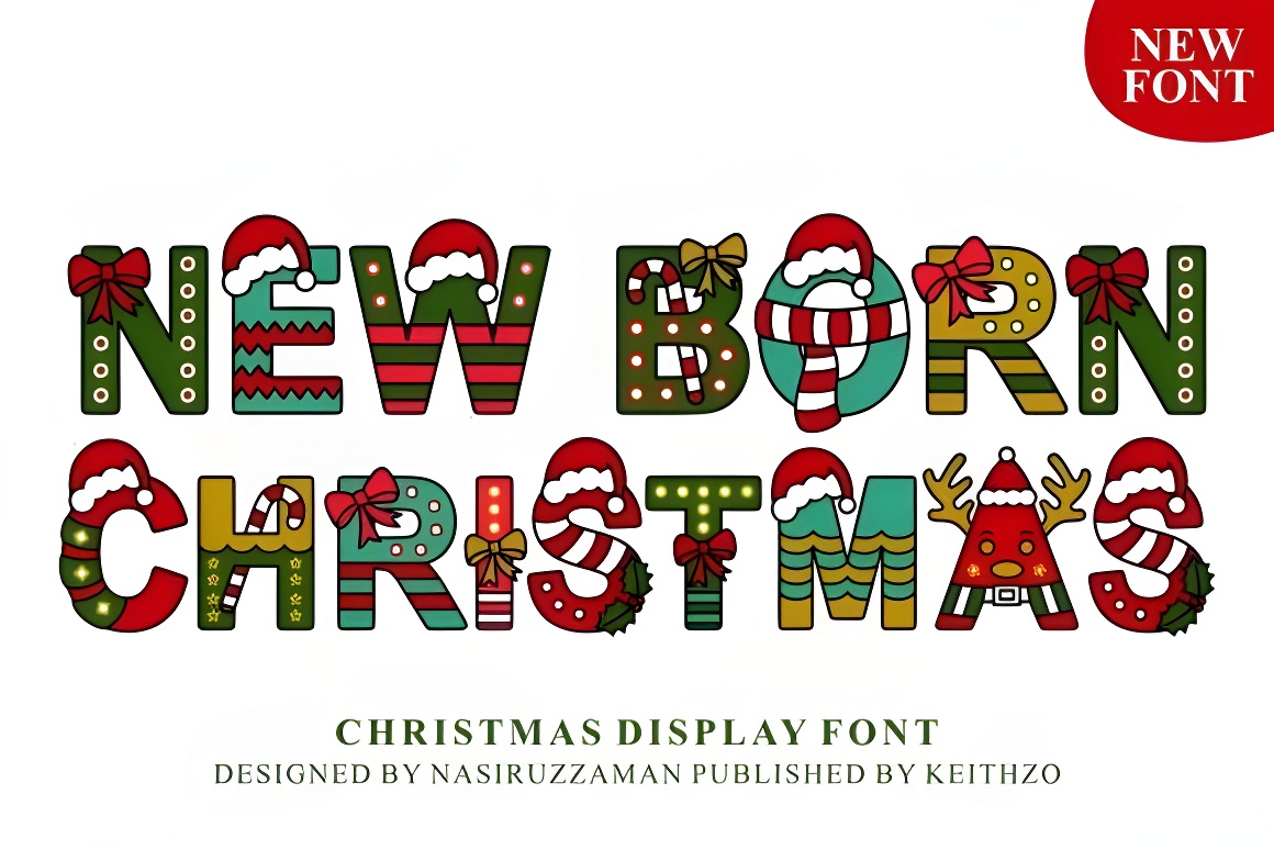 Festive Christmas Font - Cute Holiday Decorative Typography for Seasonal Designs