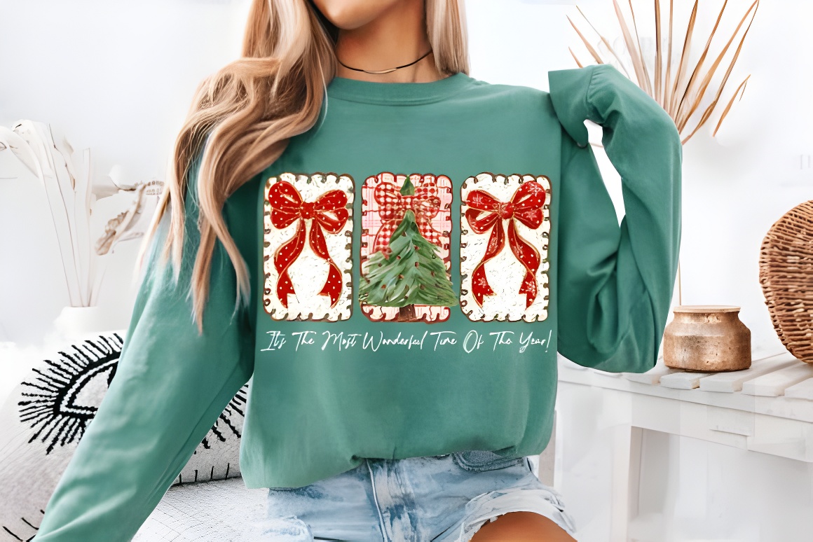 Plaid Coquette Floral Christmas PNG Bundle