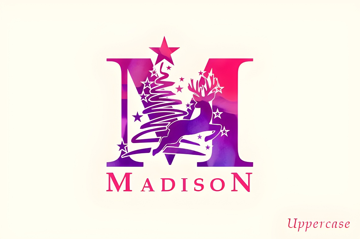 Reindeer Christmas Monogram Font - Decorative Holiday Typeface - Image 2