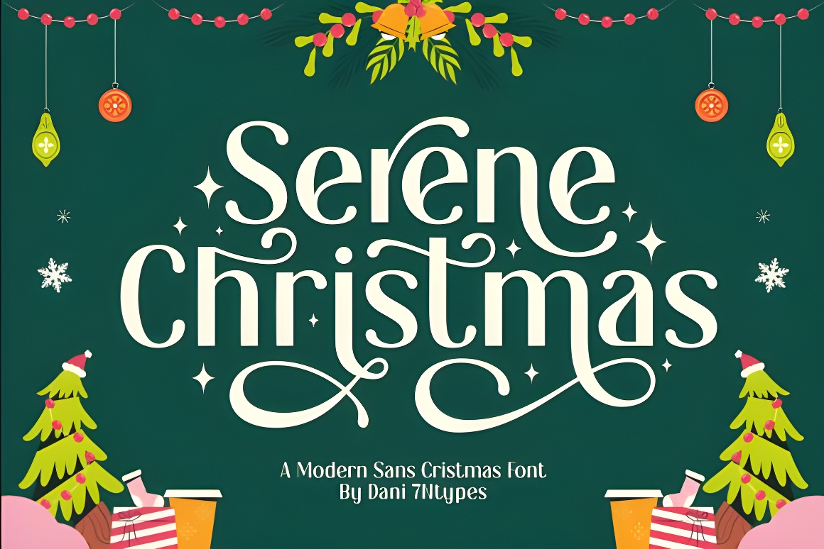 Modern Serene Christmas Font - Festive Sans-Serif Typeface