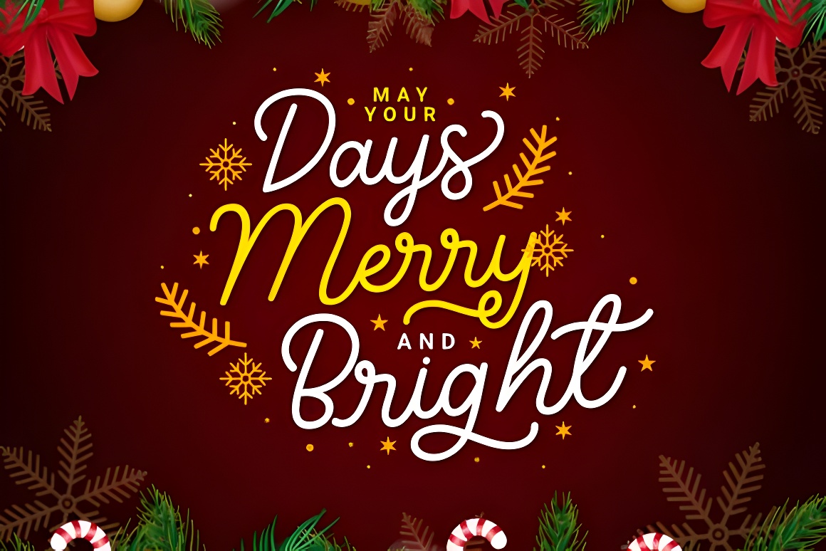 Shining Christmas Script Font – Elegant Holiday Calligraphy Style - Image 2