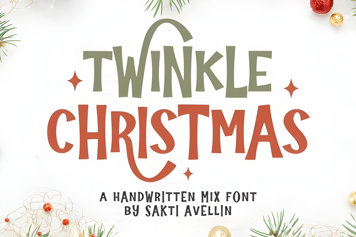 Twinkle Christmas Font - Handmade Holiday Display Typography